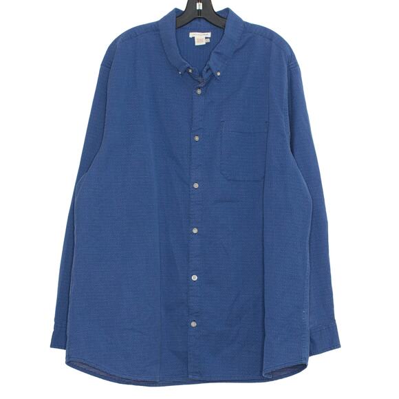 Carbon2Cobalt Shirt Pointillism Button Down Long Sleeve Preppy Classic Blue XLT - Picture 1 of 5